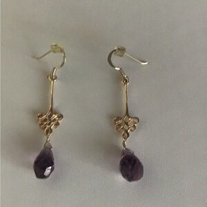 Amethyst drop earrings in sterling silver